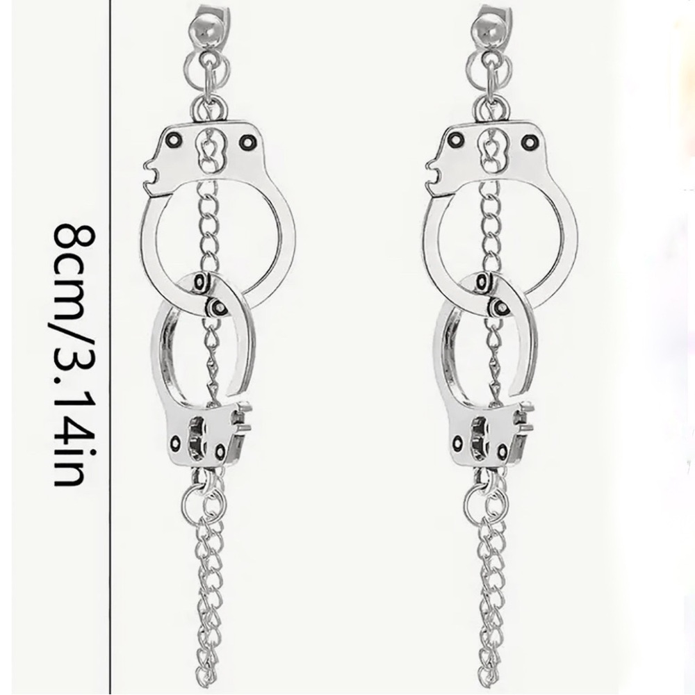 Any 4/$25! Silver Handcuff Stud w/Attached Jacket Backs Earrings - Picture 4 of 6